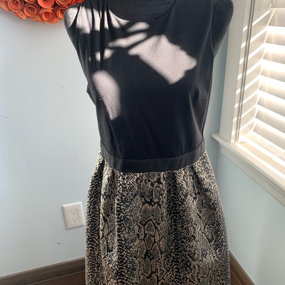 Holiday dress, black and gold, size M, zip back